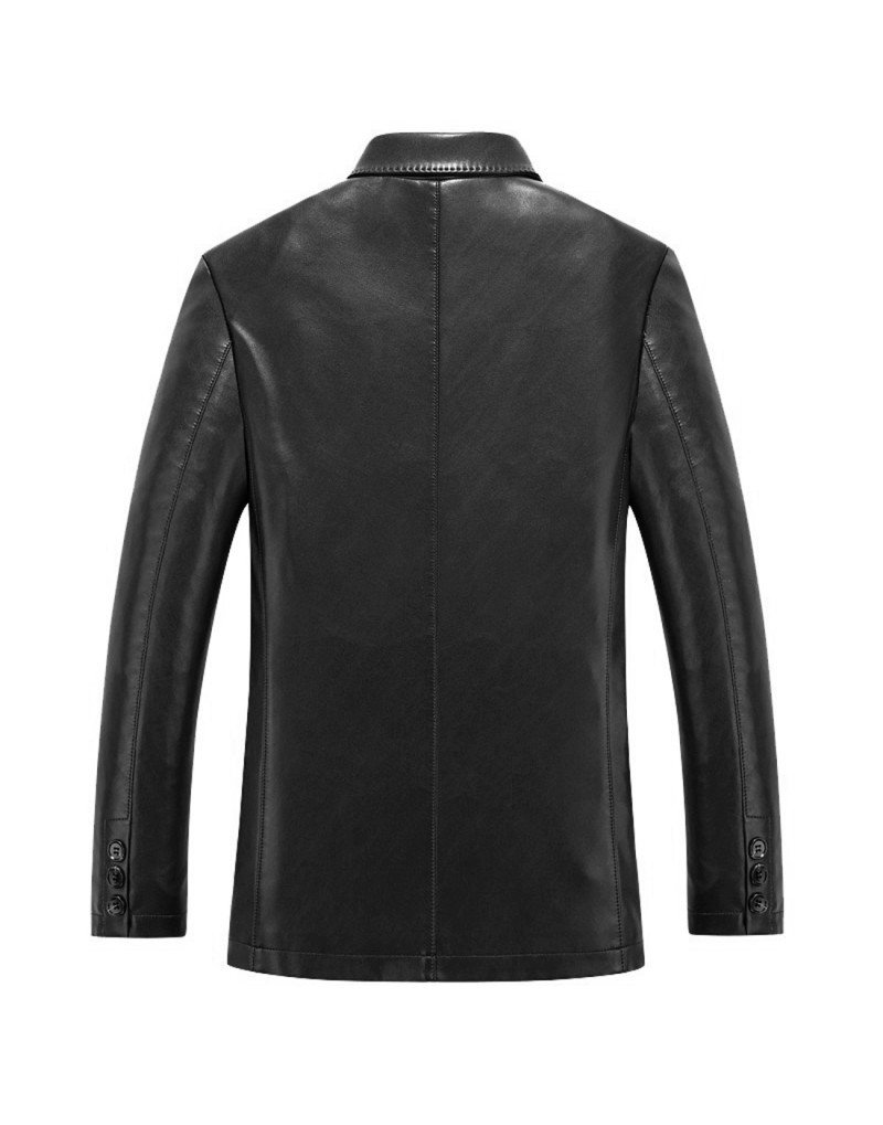Leather Blazer in Blue Color Lambskin Leather